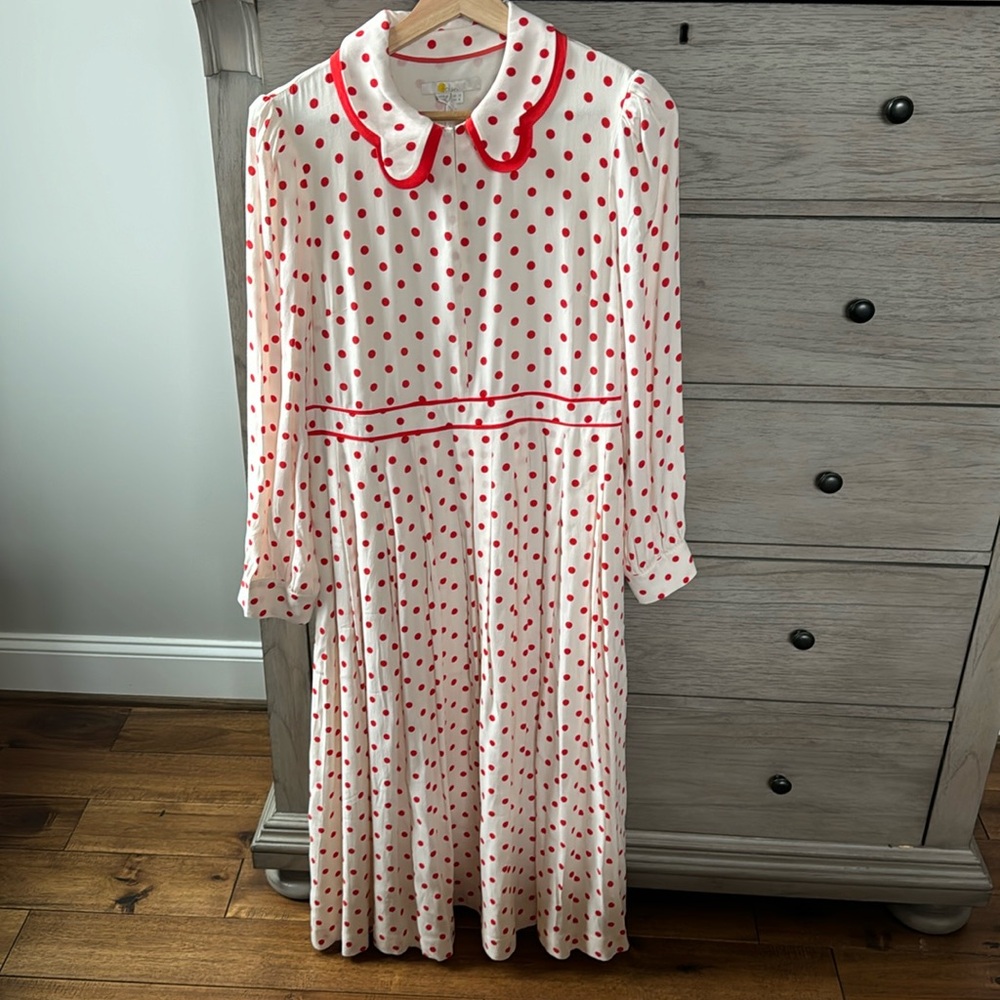 NWT Boden collared dot dress sz 8